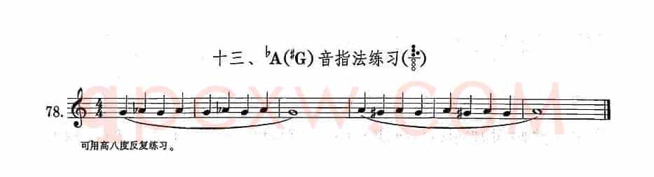 萨克斯练习曲合集（1—13）降A（升G）音指法练习