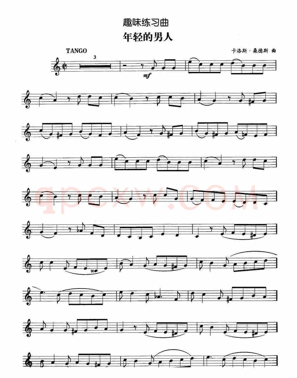 趣味练习曲：年轻的男人
