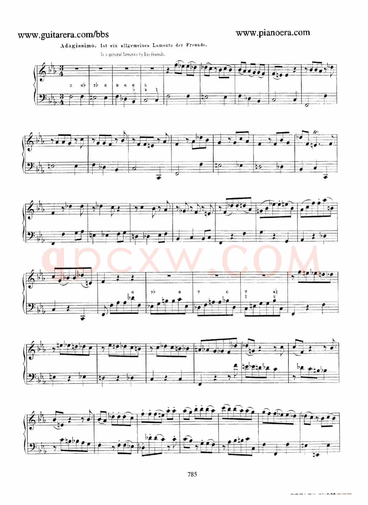 Capriccio in B-flat Major BWV 992(降B大调随想曲)