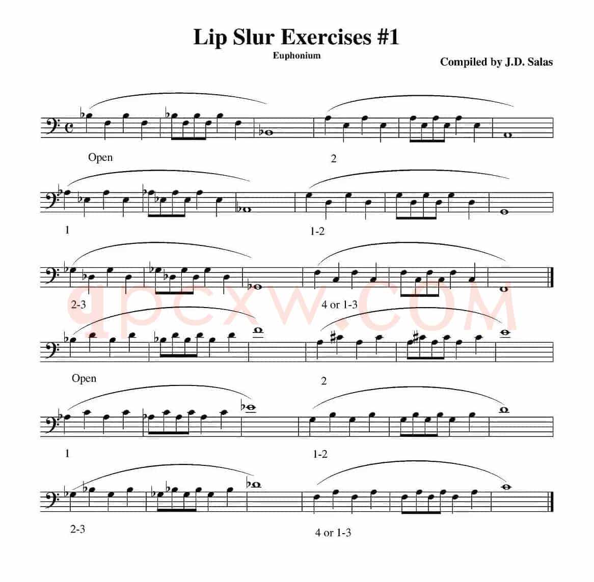 Lip Slur Exercises-Euphonium（大号练习教材选曲）