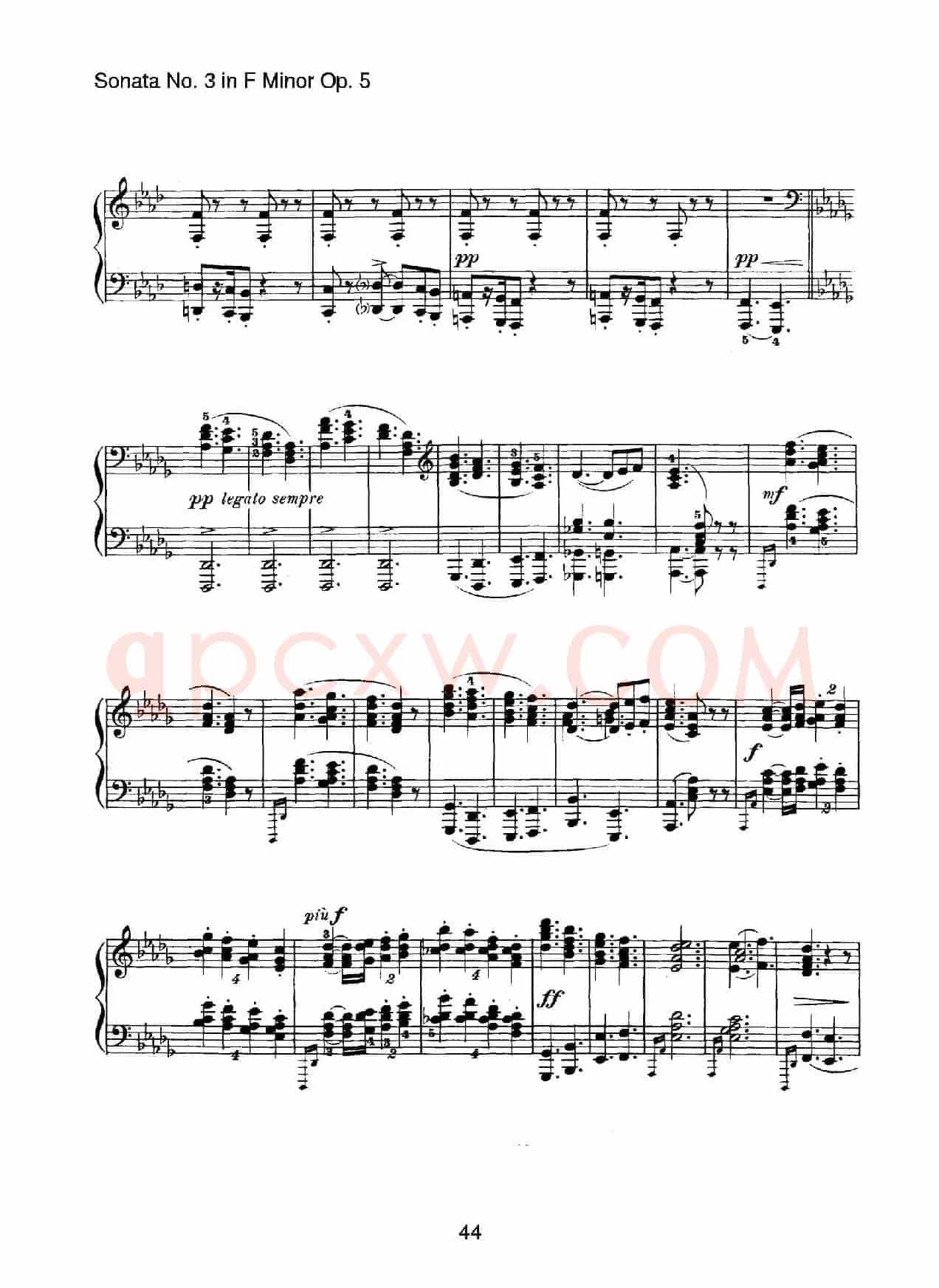 Piano Sonata No.3 in f Minor Op.5(f小调第三钢琴奏鸣曲)