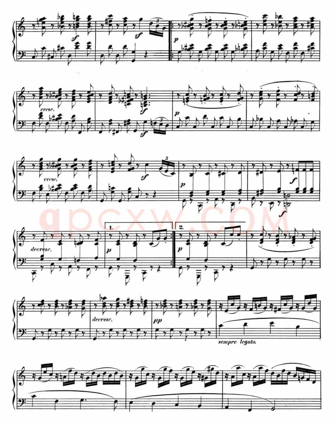 贝多芬钢琴奏鸣曲10 G大调 Op.14 No.2 G major