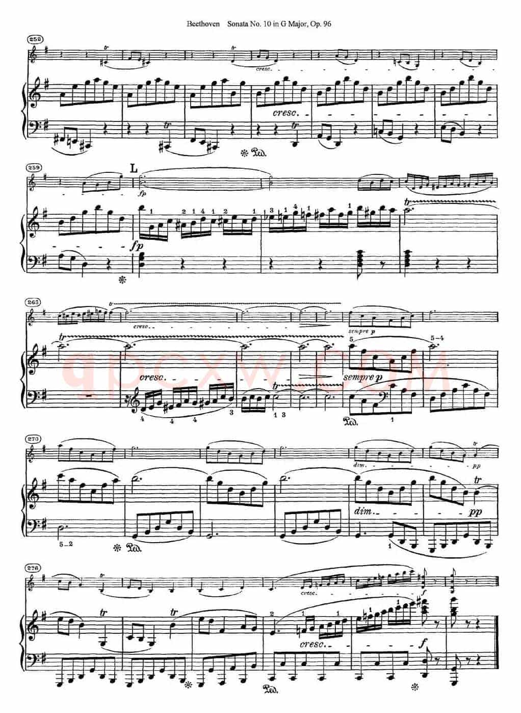 Violin Sonata No.10 in G Major Op.96（小提琴+钢琴伴奏）