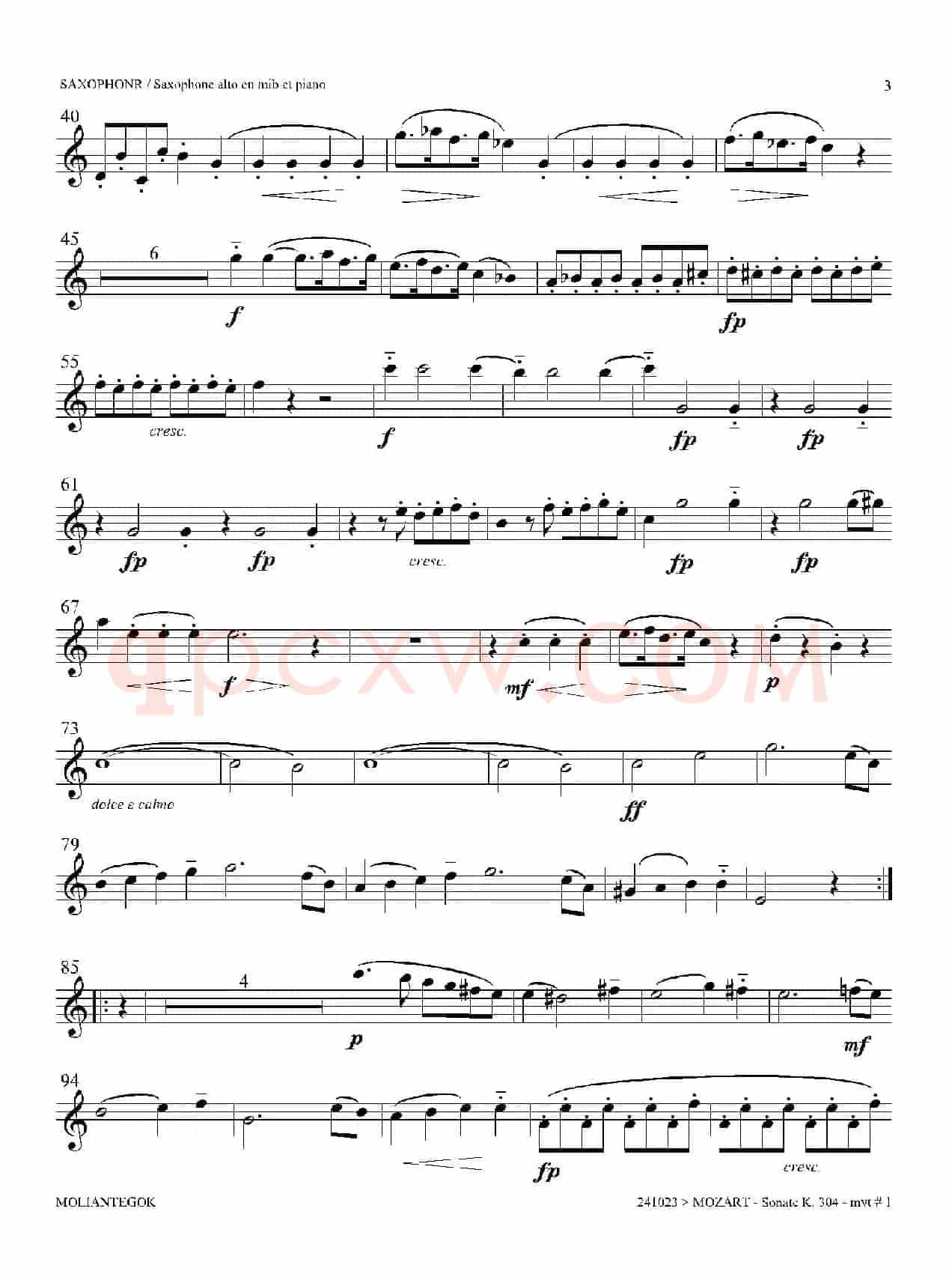 奏鸣曲 Op.304（中音萨克斯）