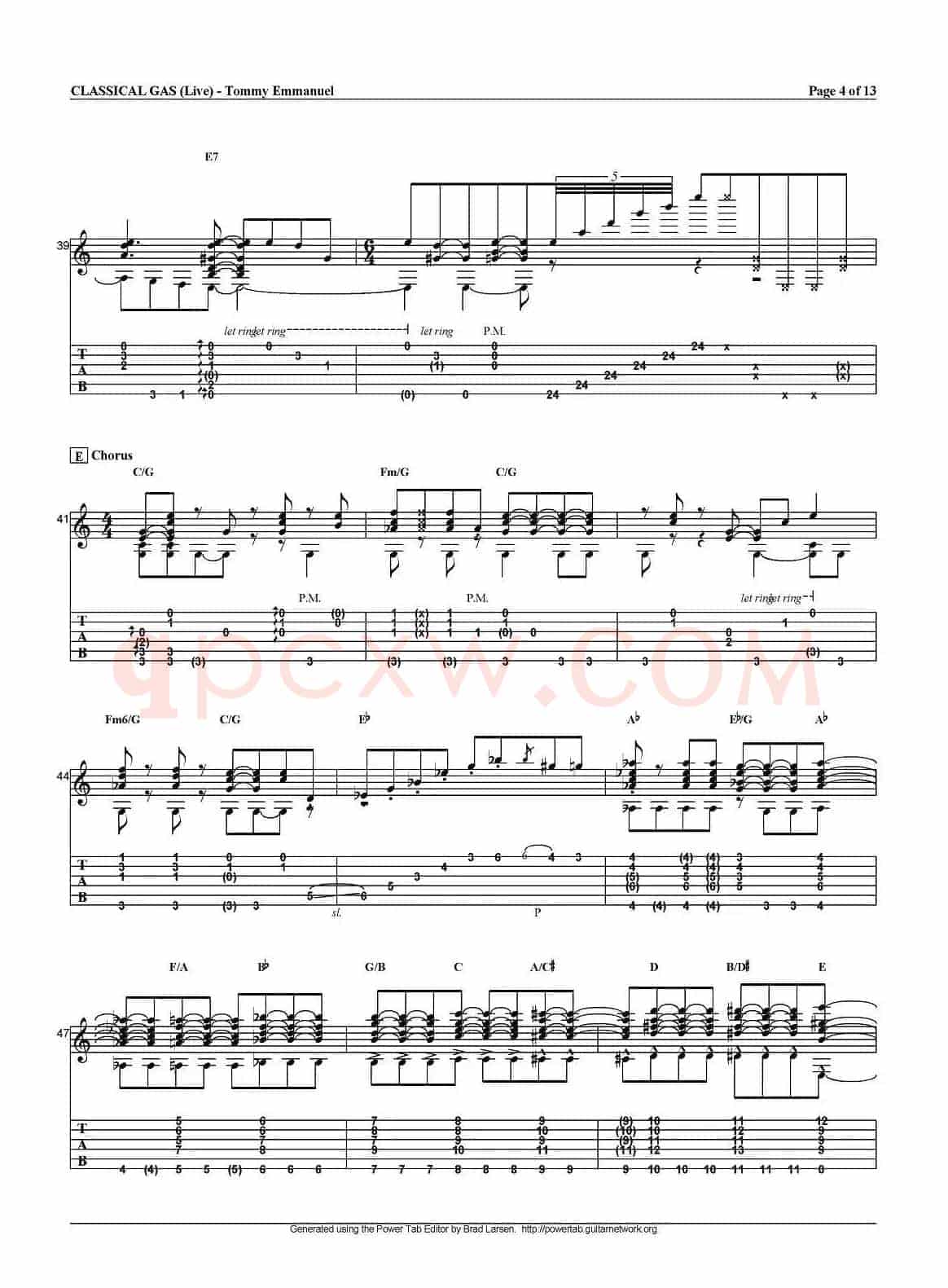 tommy emmanuel：classical gas（指弹吉他）