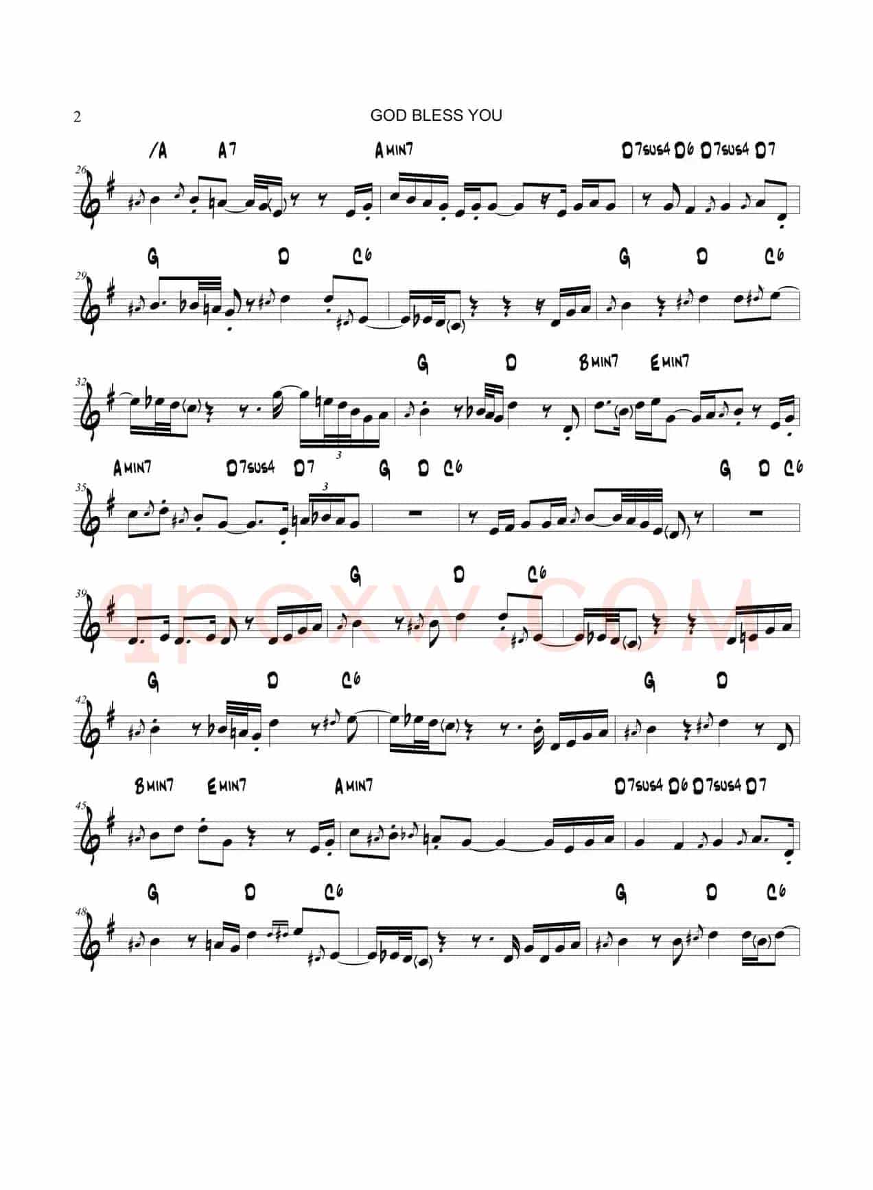 God Bless You（中音萨克斯）