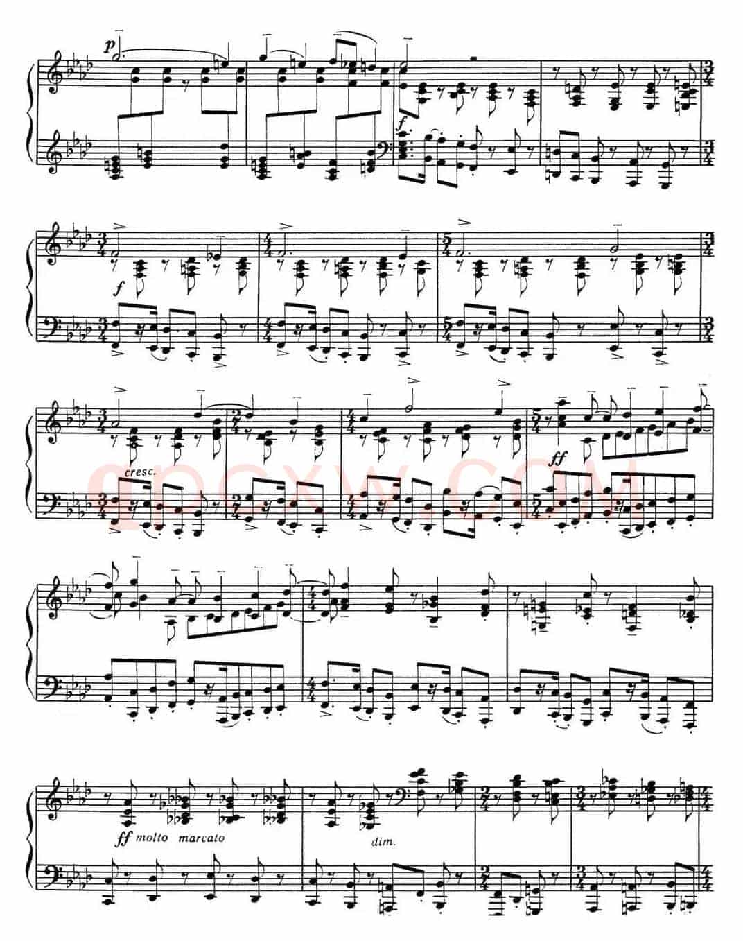 拉赫玛尼诺夫 音画练习曲1 Etudes tableaux Op.33 No.1