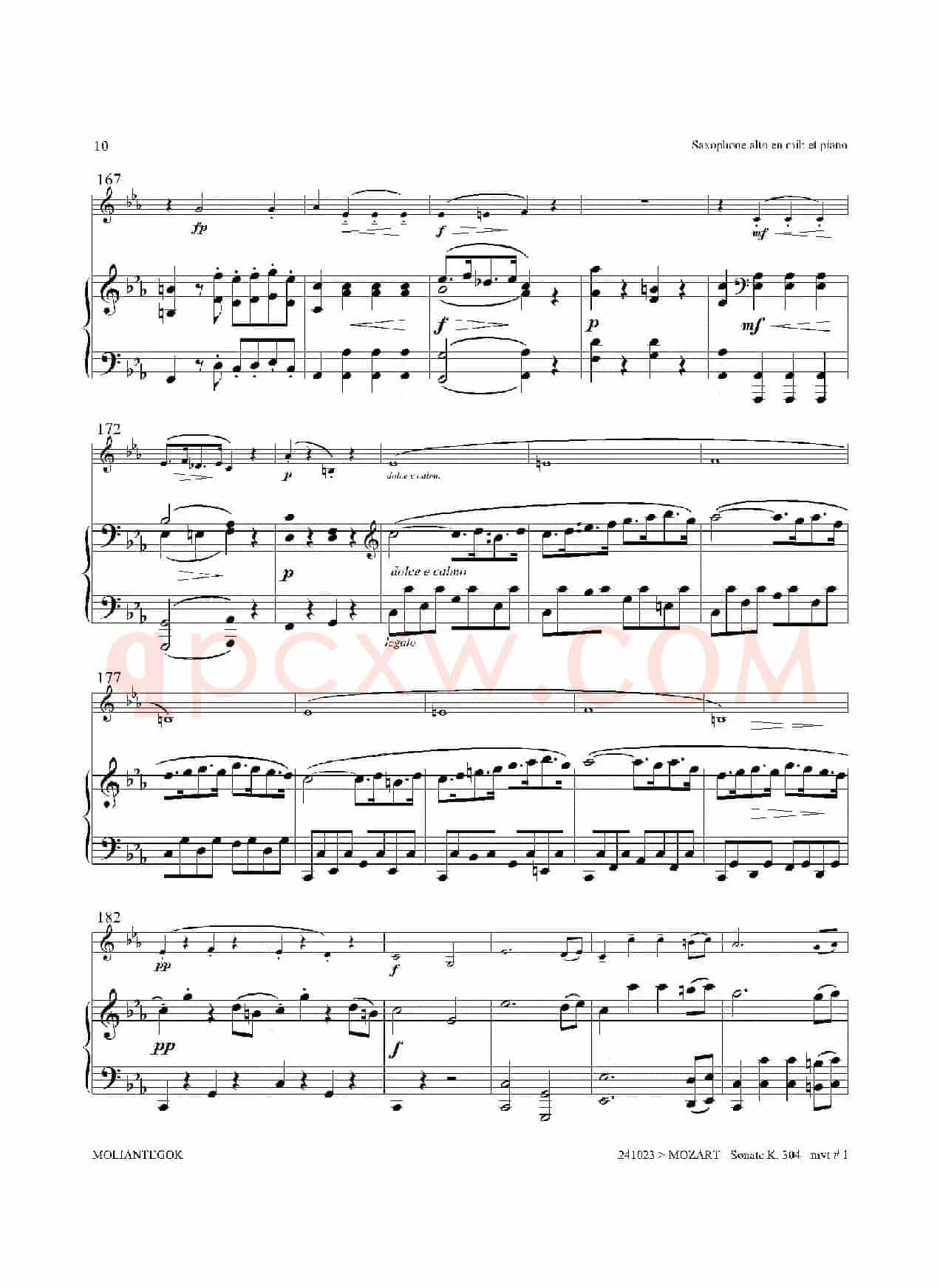 奏鸣曲 Op.304（中音萨克斯+钢琴伴奏）