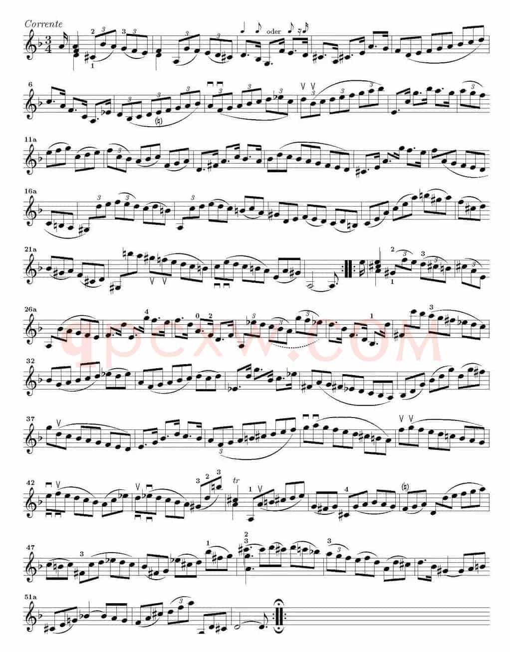 Bach Sonata BWV1004（无伴奏小提琴组曲）