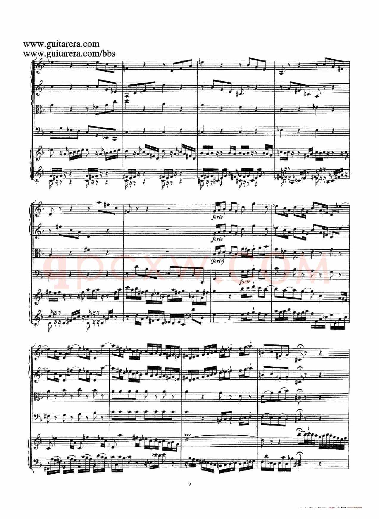 d小调第一号古钢琴协奏曲 BWV 1052(总谱)