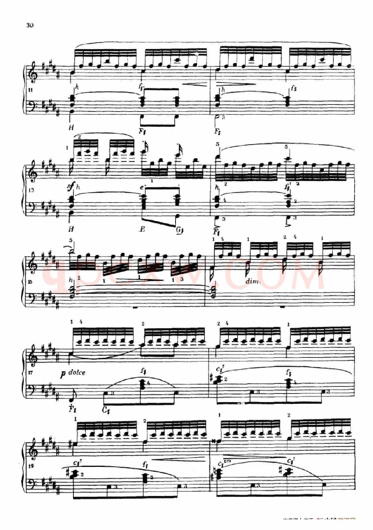 《车尔尼手风琴练习曲集》第Ⅳ册（第6首）