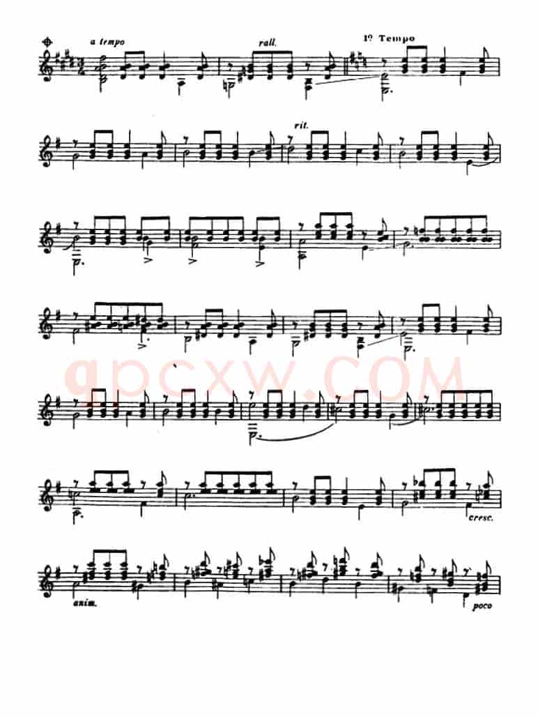魏拉罗伯斯前奏曲五首·1（古典吉他）