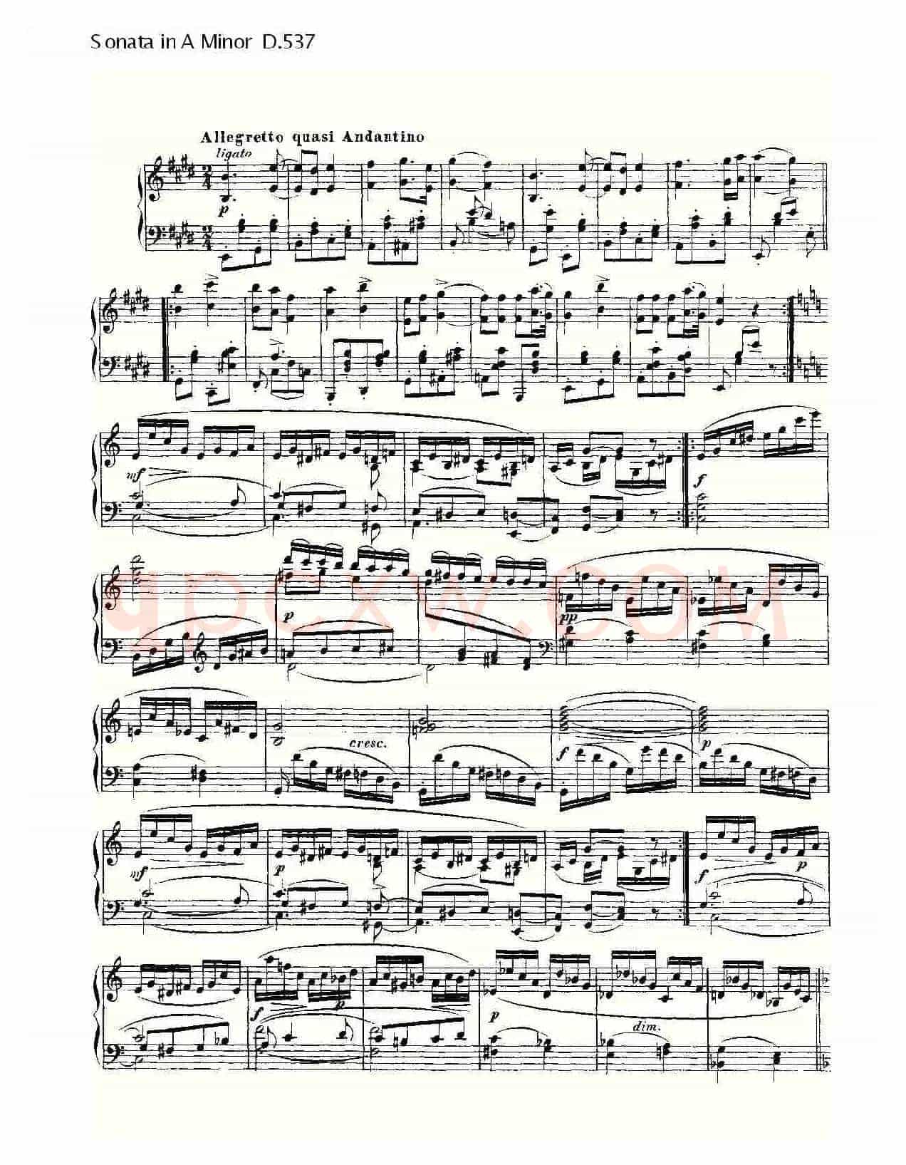 Sonata in A Minor D.537(A小调奏鸣曲D.537)