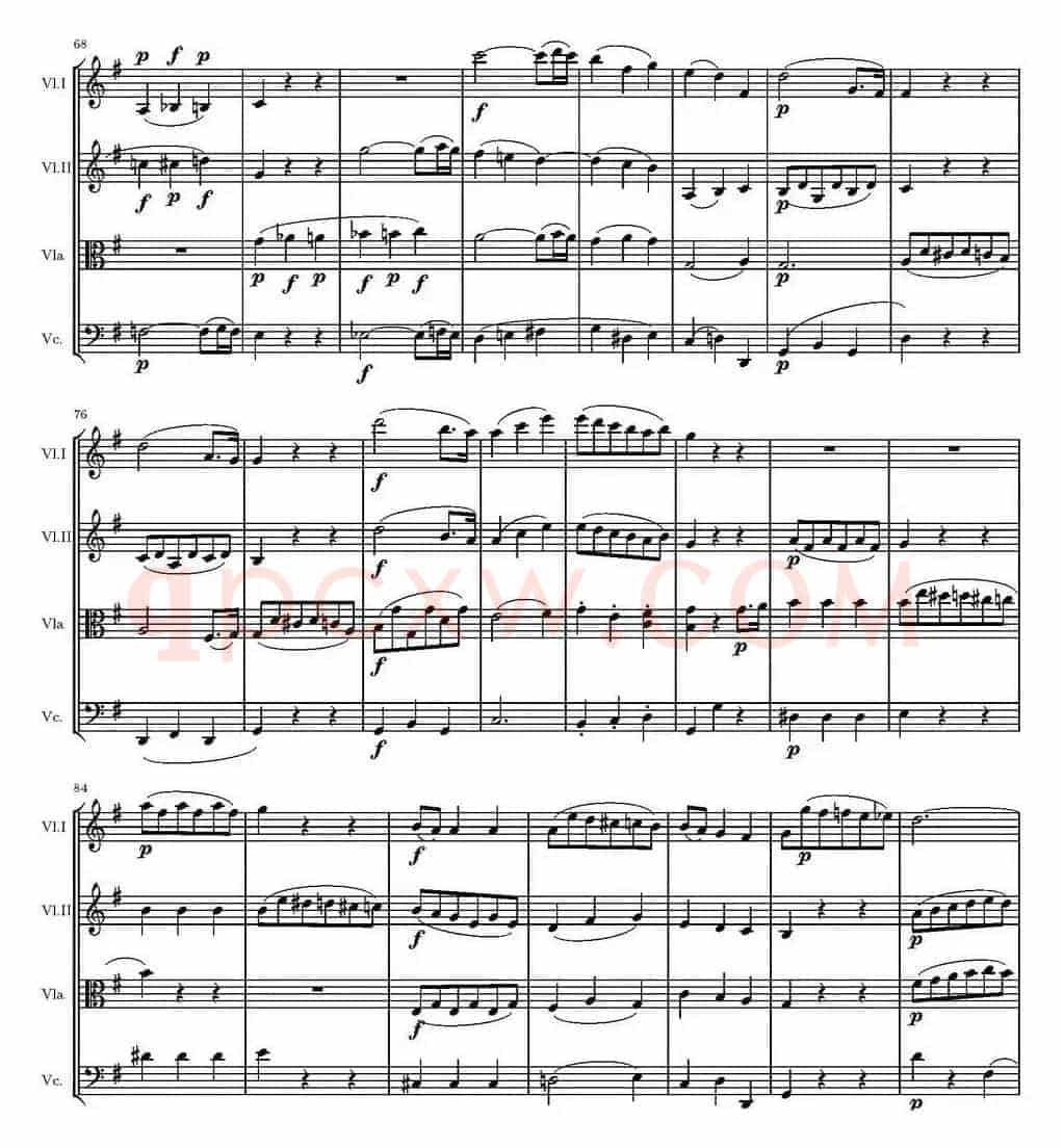 String Quartet KV.387（G大调弦乐四重奏）
