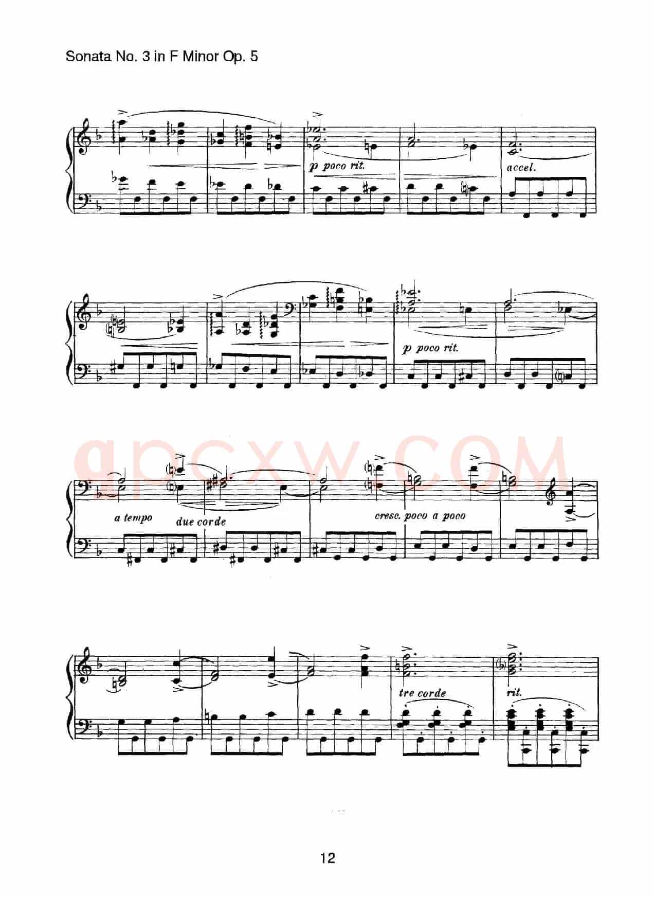 Piano Sonata No.3 in f Minor Op.5(f小调第三钢琴奏鸣曲)