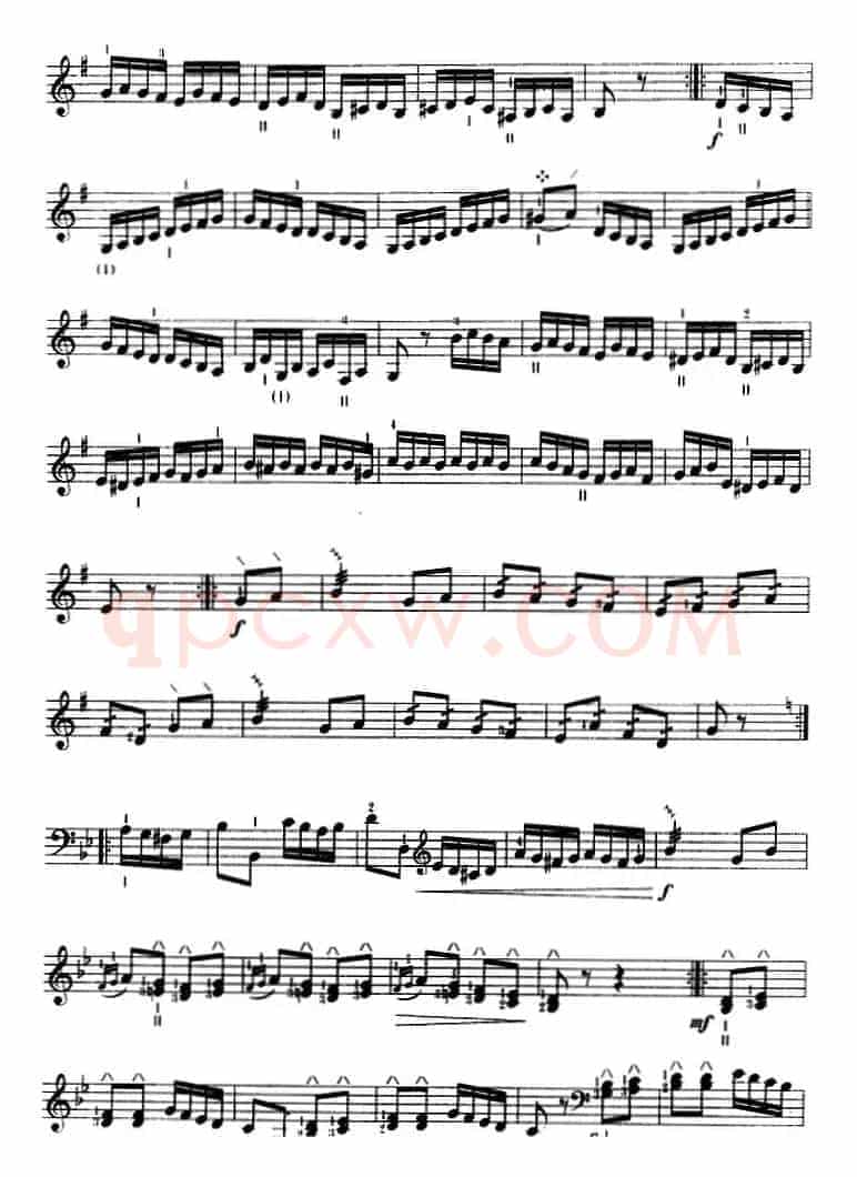土耳其进行曲（三弦、五线谱）