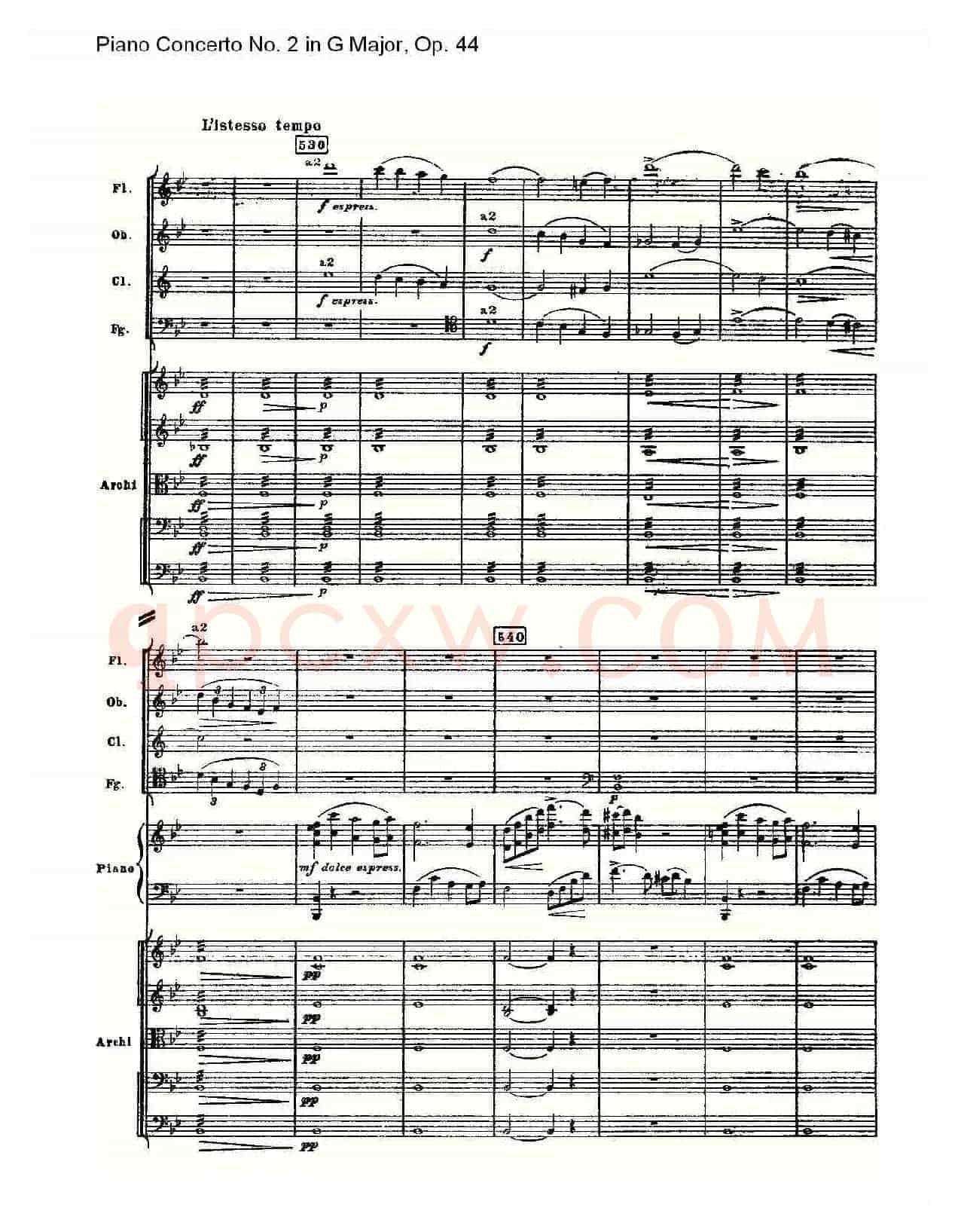 G大调第二钢琴协奏曲, Op.44第一乐章(三)