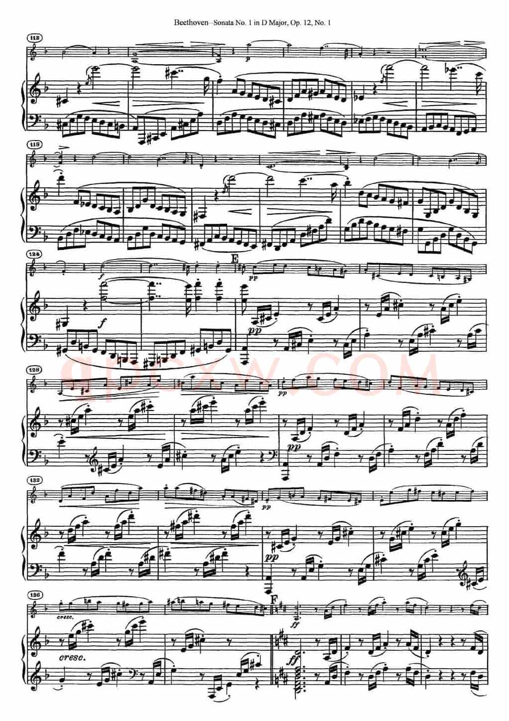 Violin Sonata No.1 in D Major Op.12 No.1（小提琴+钢琴伴奏）