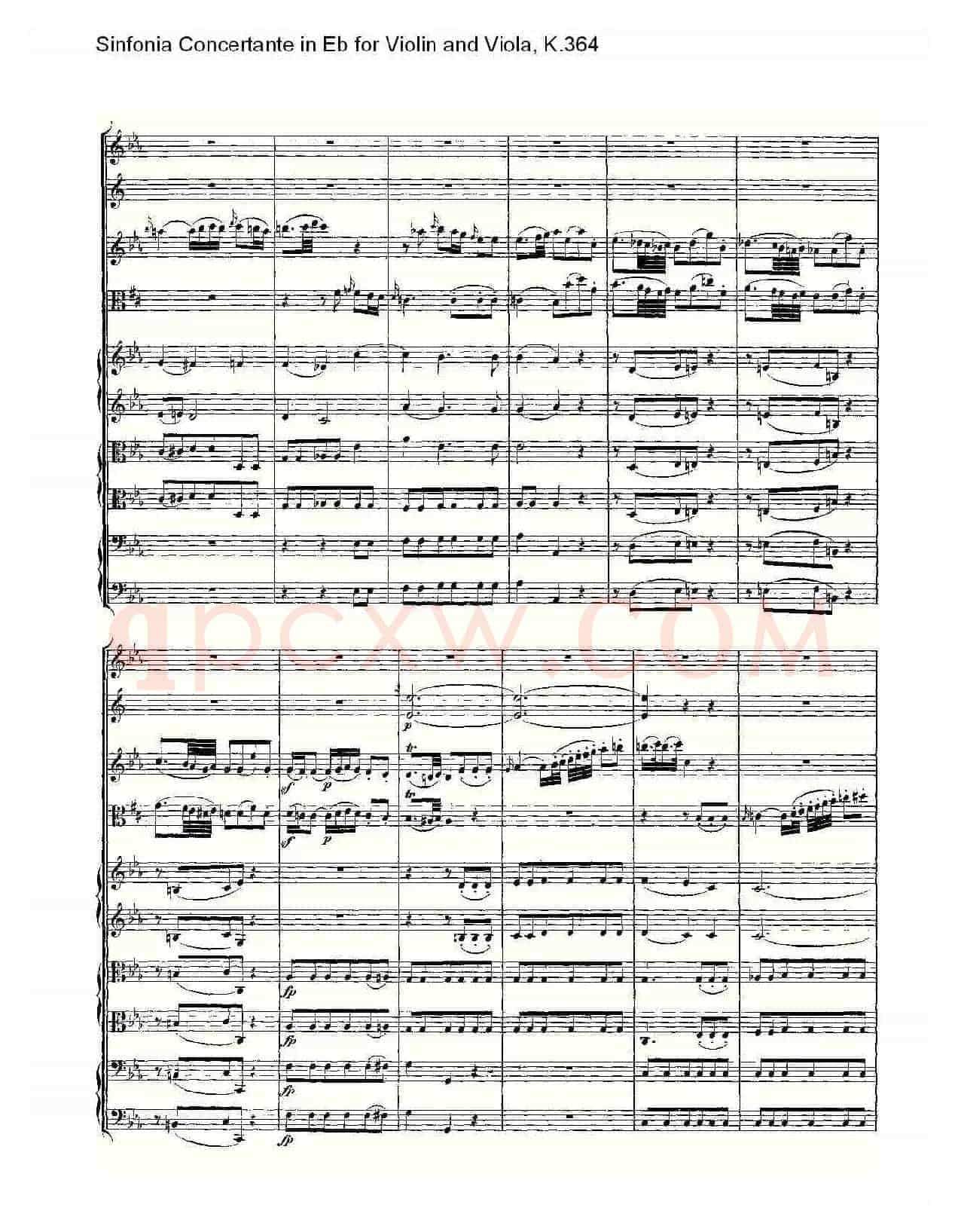 Eb调小提琴与中提琴炫技序曲, K.364(二)