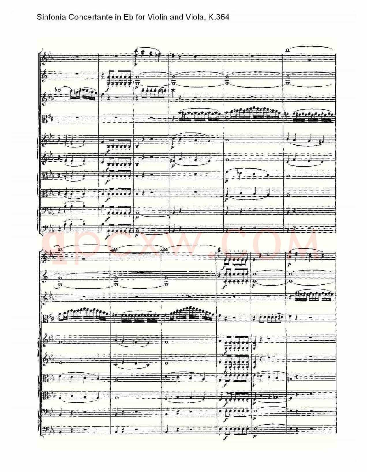 Eb调小提琴与中提琴炫技序曲, K.364(一)