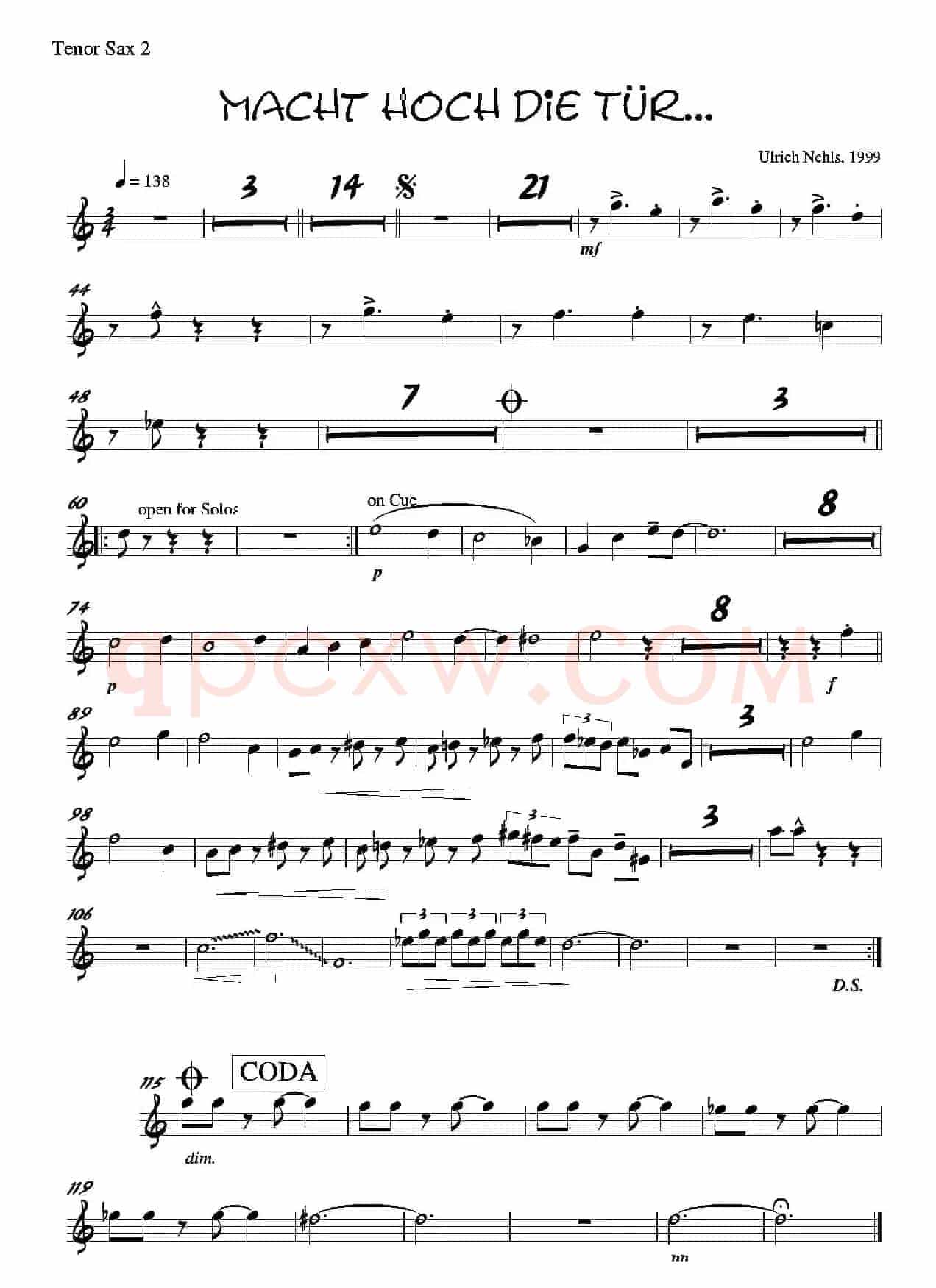 Macht Hoch Die Tru…（第二次中音萨克斯分谱）