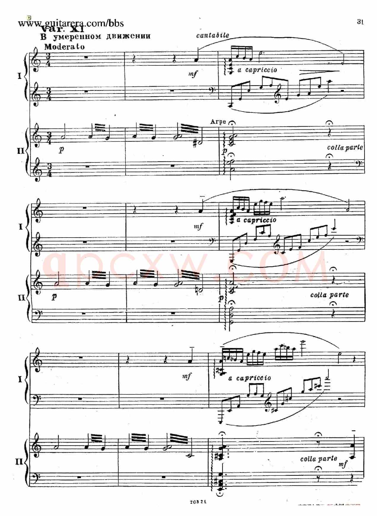 Rhapsody On A Theme Of Paganini Op.43(帕格尼尼主题狂想曲·双钢琴)(P21——40)
