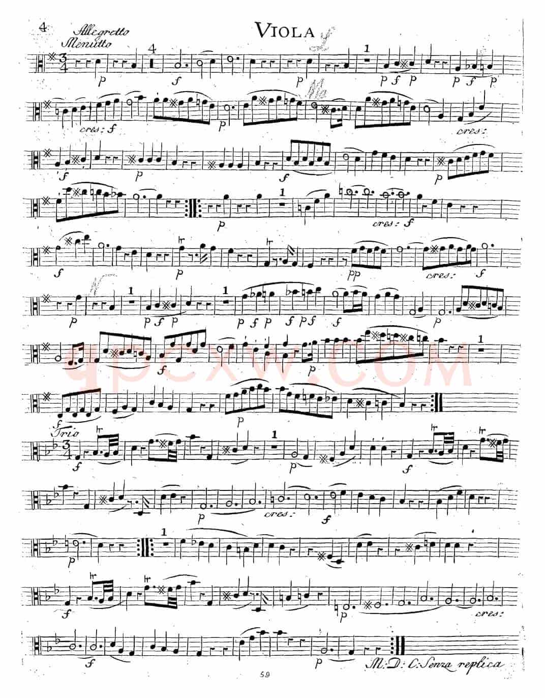 Mozart《Quartet No.14 in G Major,K.387》（Viola分谱）