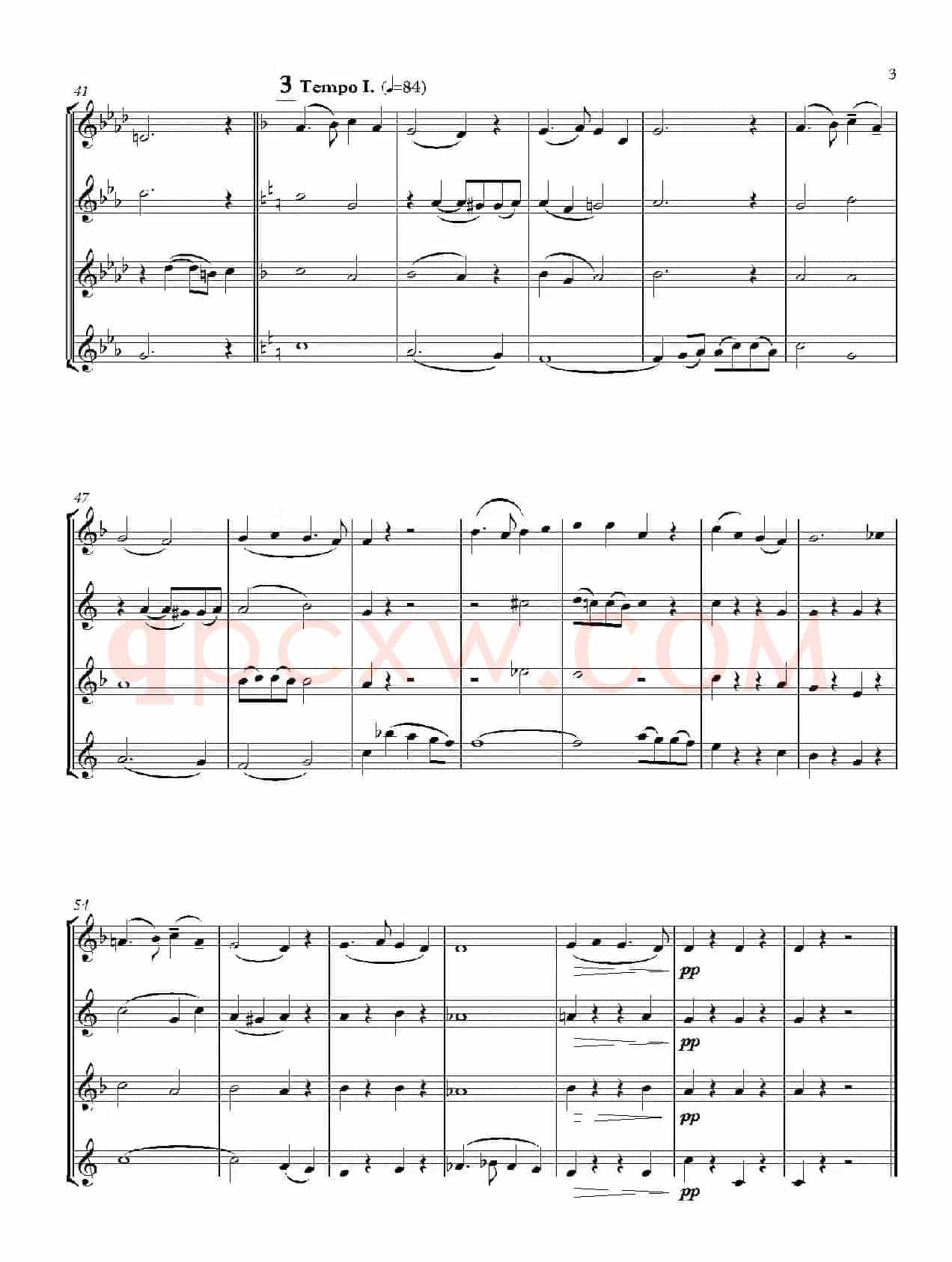 Midwinter Carol（四重奏总谱）