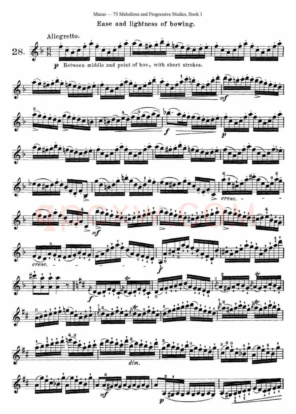马扎斯小提琴练习曲 Op.36 第一册 特殊练习曲（28）
