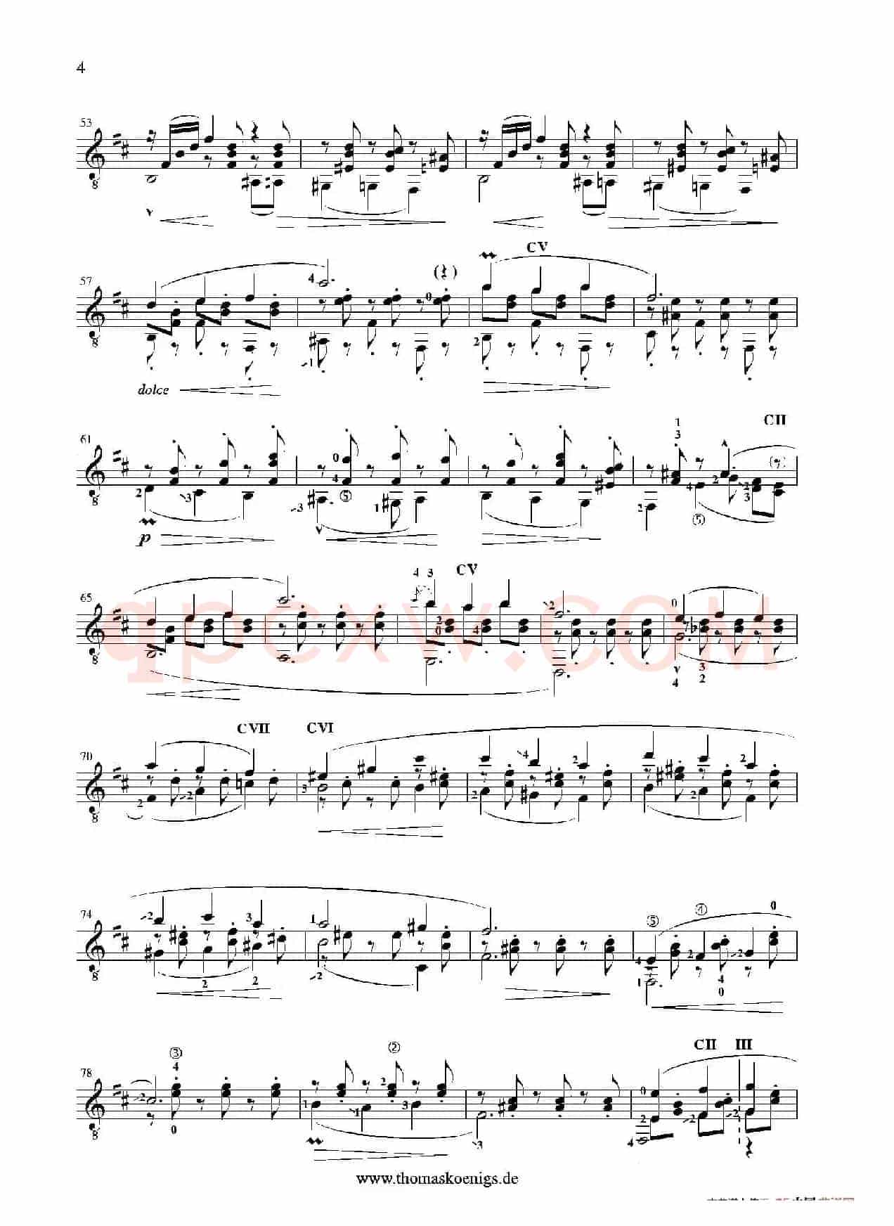 Cordoba op.232 NO.4（古典吉他）