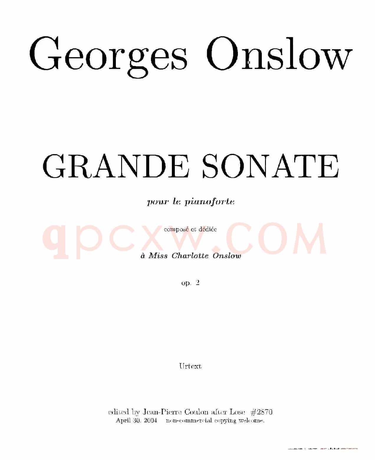 Grande Piano Sonata in c Minor Op.2（c小调华丽钢琴奏鸣曲·第一乐章）
