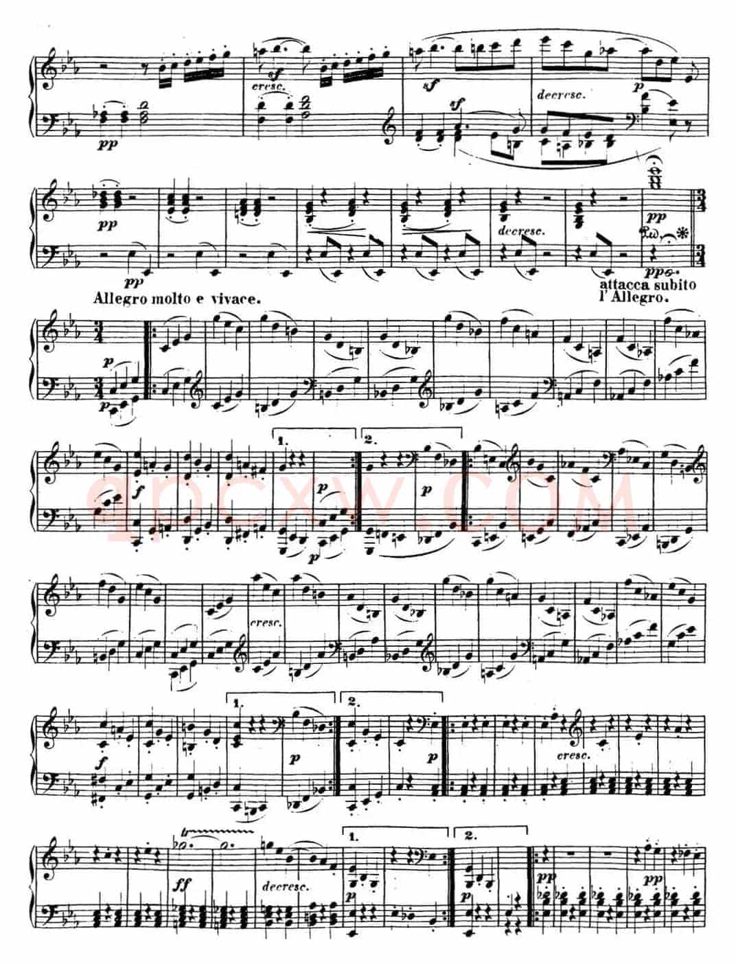 贝多芬钢琴奏鸣曲13 幻想奏鸣曲 降E大调 Op.27 No.1 E-flat major
