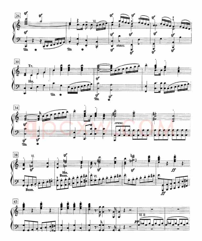 钢琴教程第八级 大型乐曲（C大调第一钢琴协奏曲 Op.15 第一乐章）