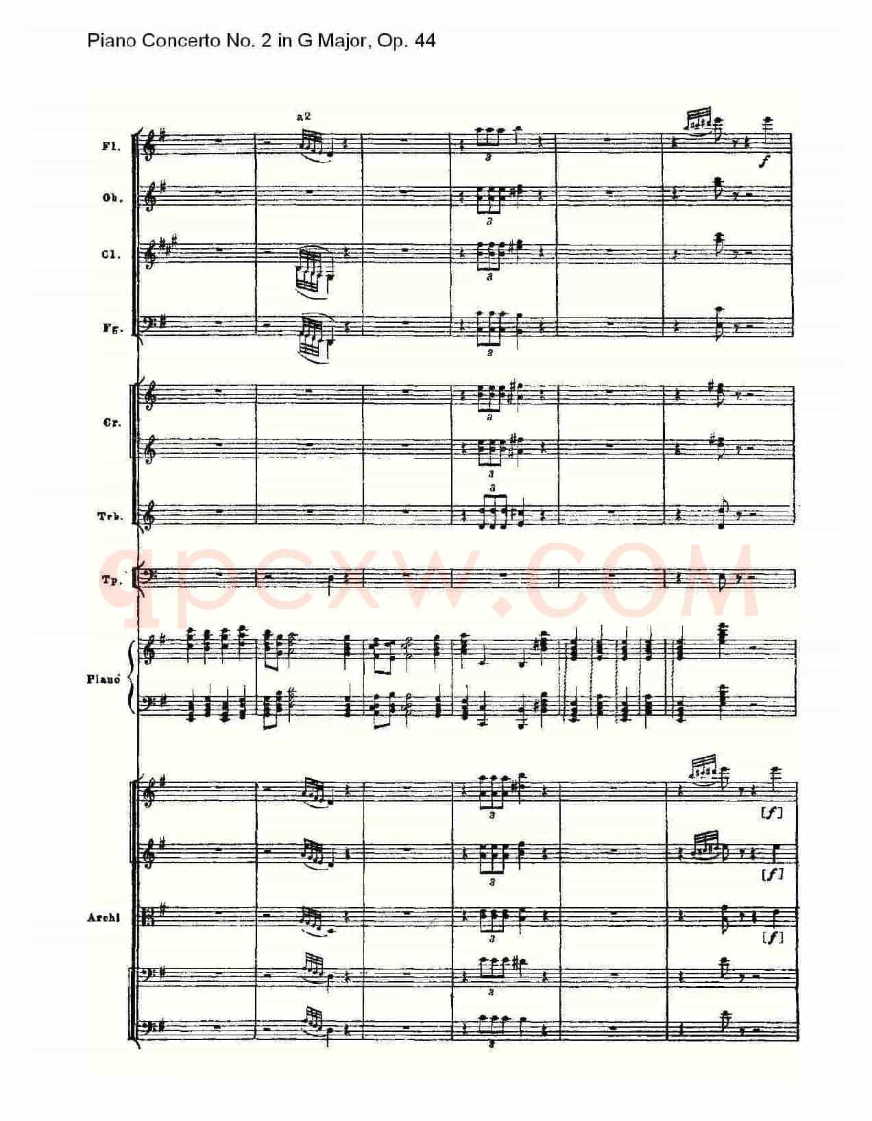 G大调第二钢琴协奏曲, Op.44第一乐章（一）