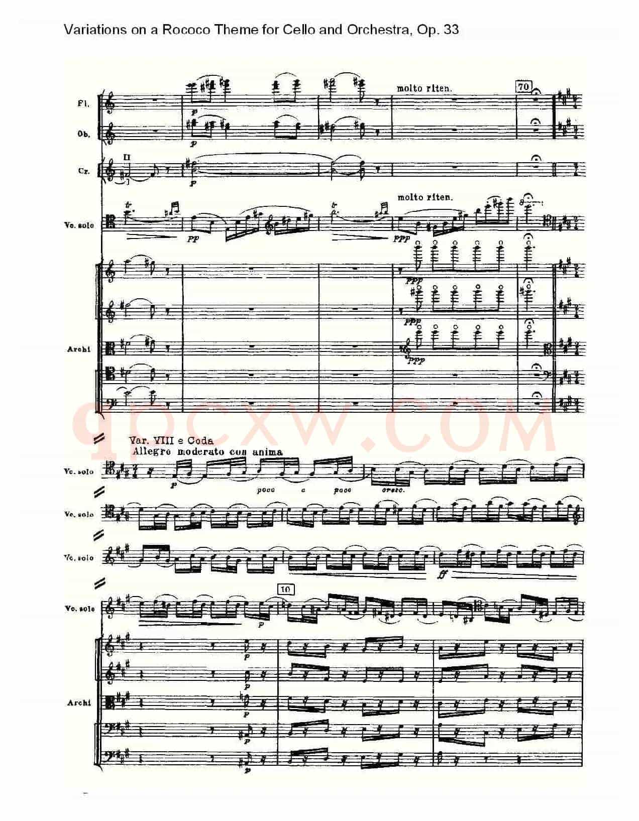 大提琴与管弦乐洛可可主题a小调变奏曲, Op.33(二)