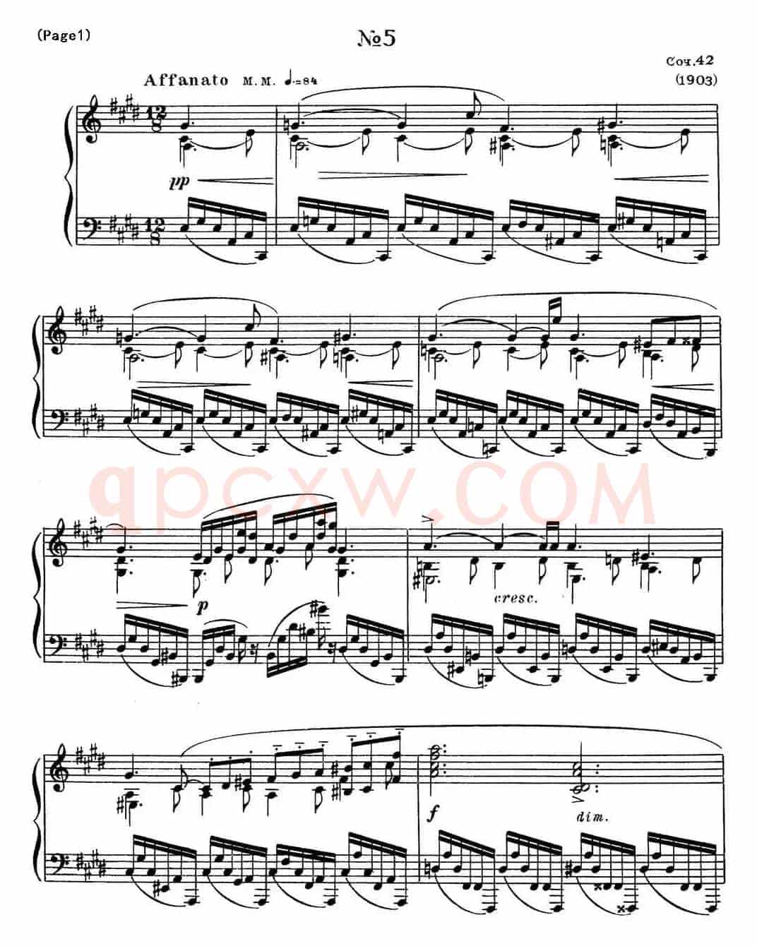 斯克里亚宾8首钢琴练习曲 Op42(No.5 Alexander Scriabin Etudes)