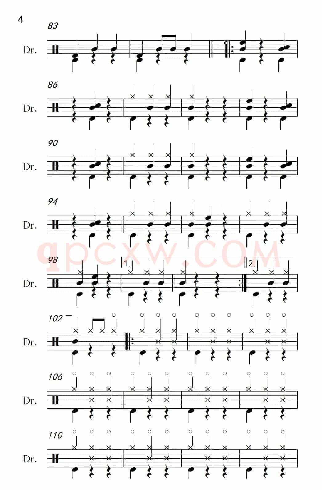 [法]溜冰圆舞曲（架子鼓谱）