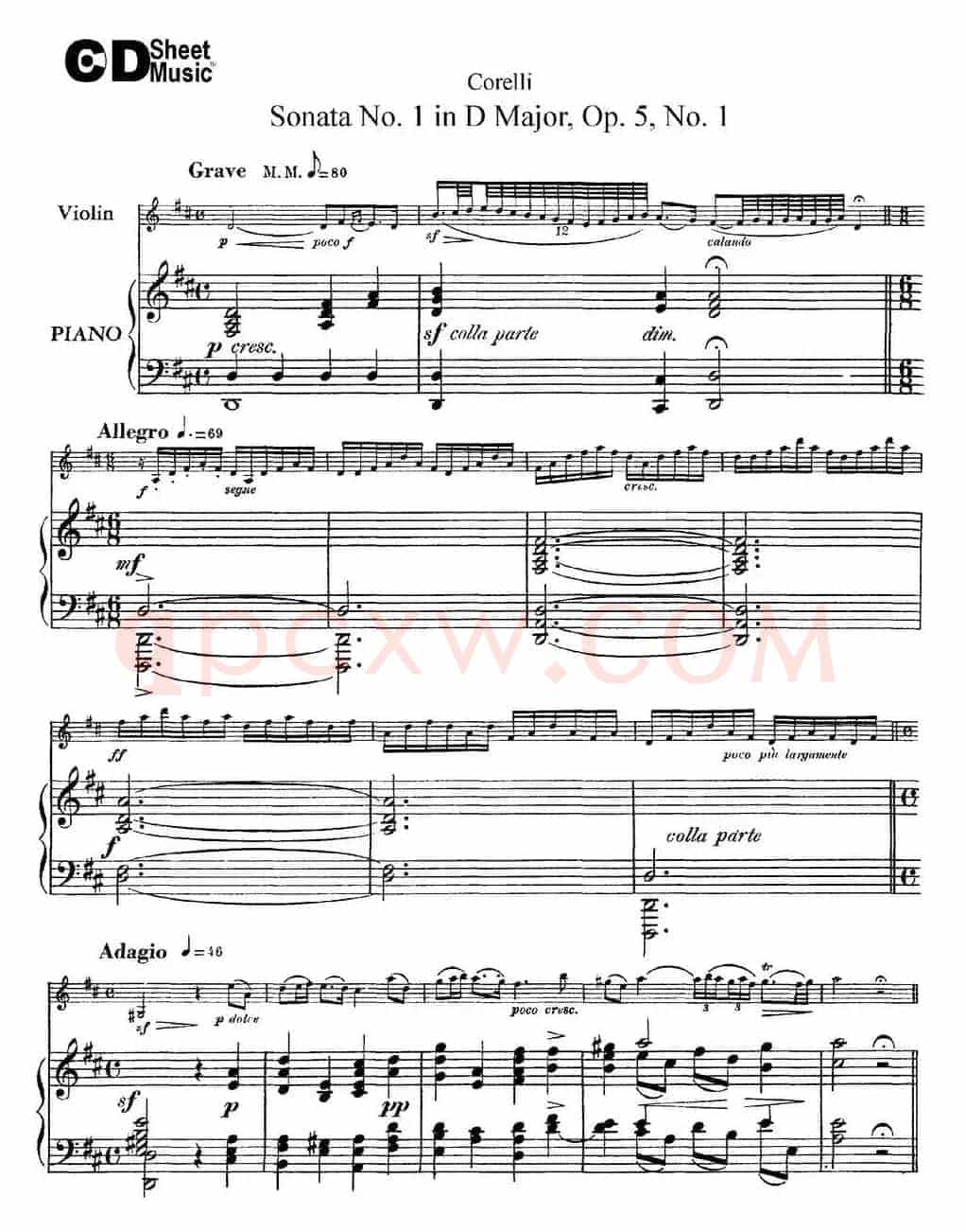Sonata No.1 in D MajorOp.5 No.1（小提琴+钢琴伴奏）