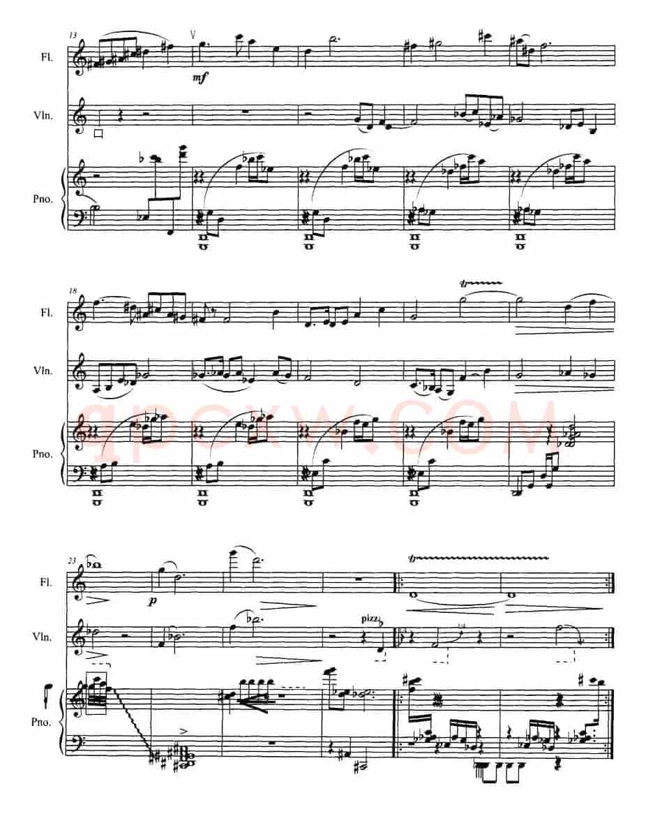 长笛与小提琴组曲：（一）古墓（带钢琴伴奏）