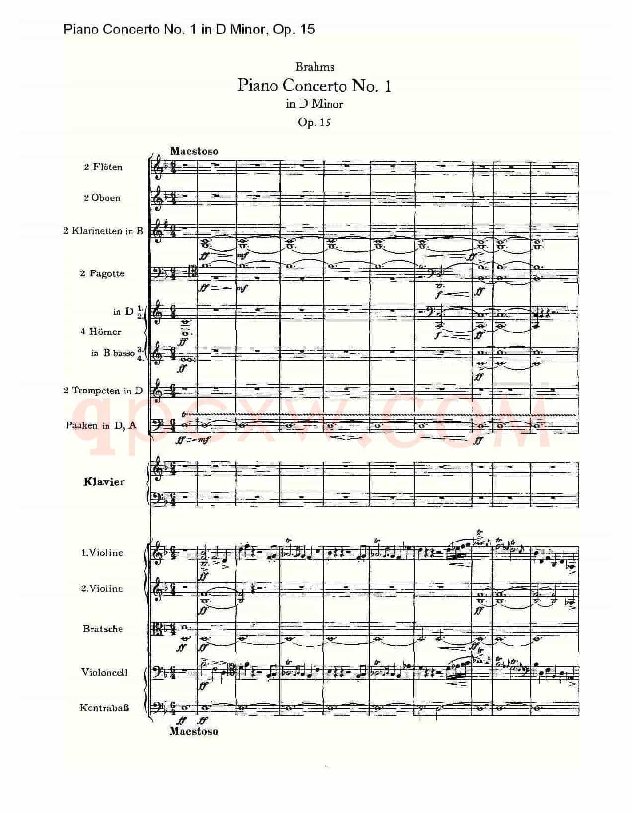 D小调钢琴第一协奏曲, Op.15第一乐章(一)