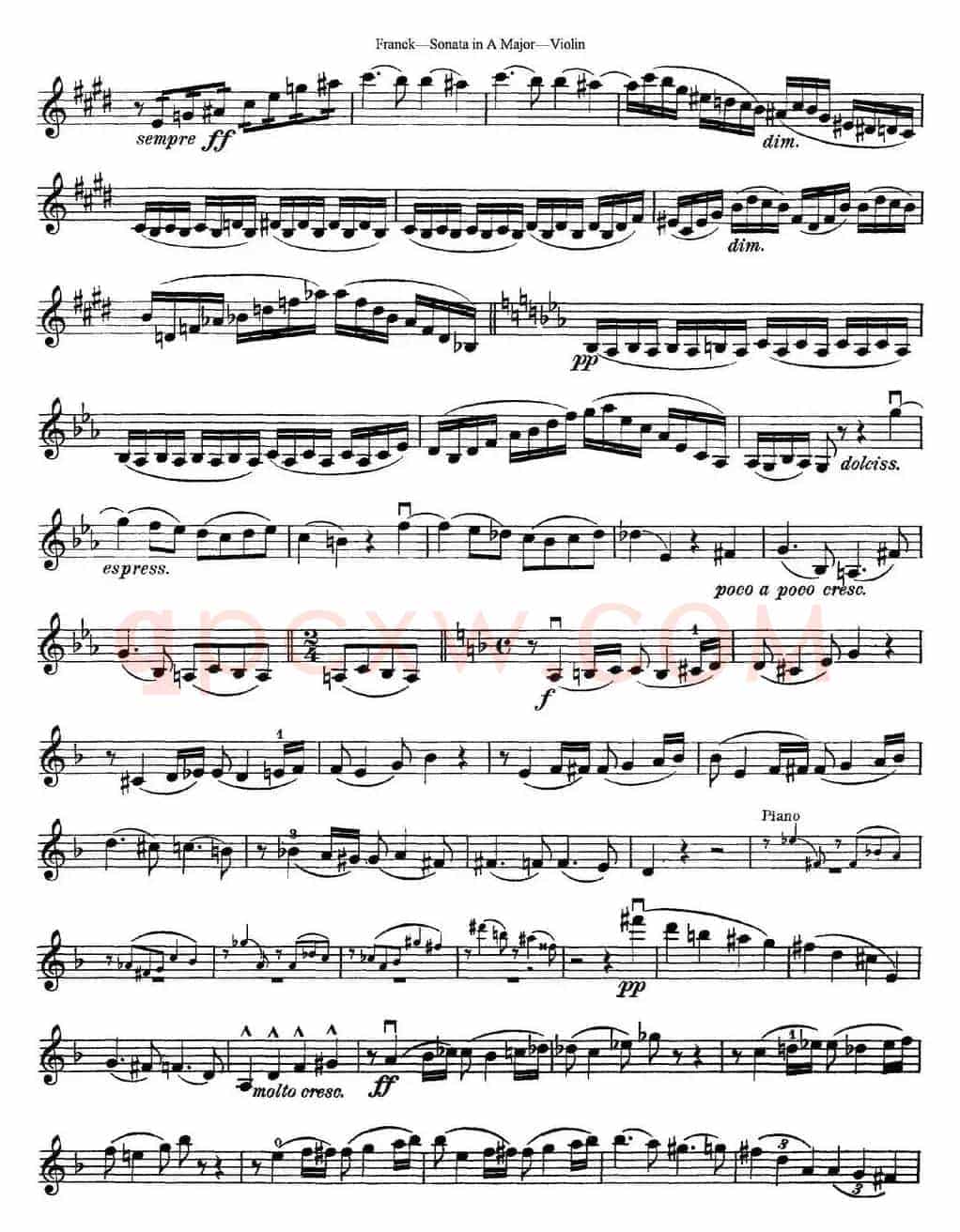 Franck Sonata in A Major