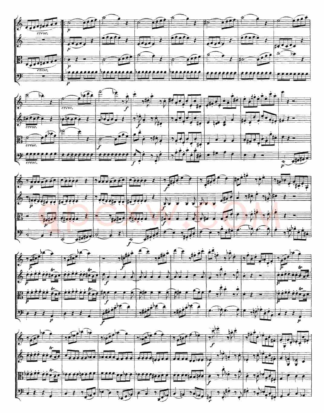 Mozart《Quartet No.19 in C Major,K.465》（总谱）