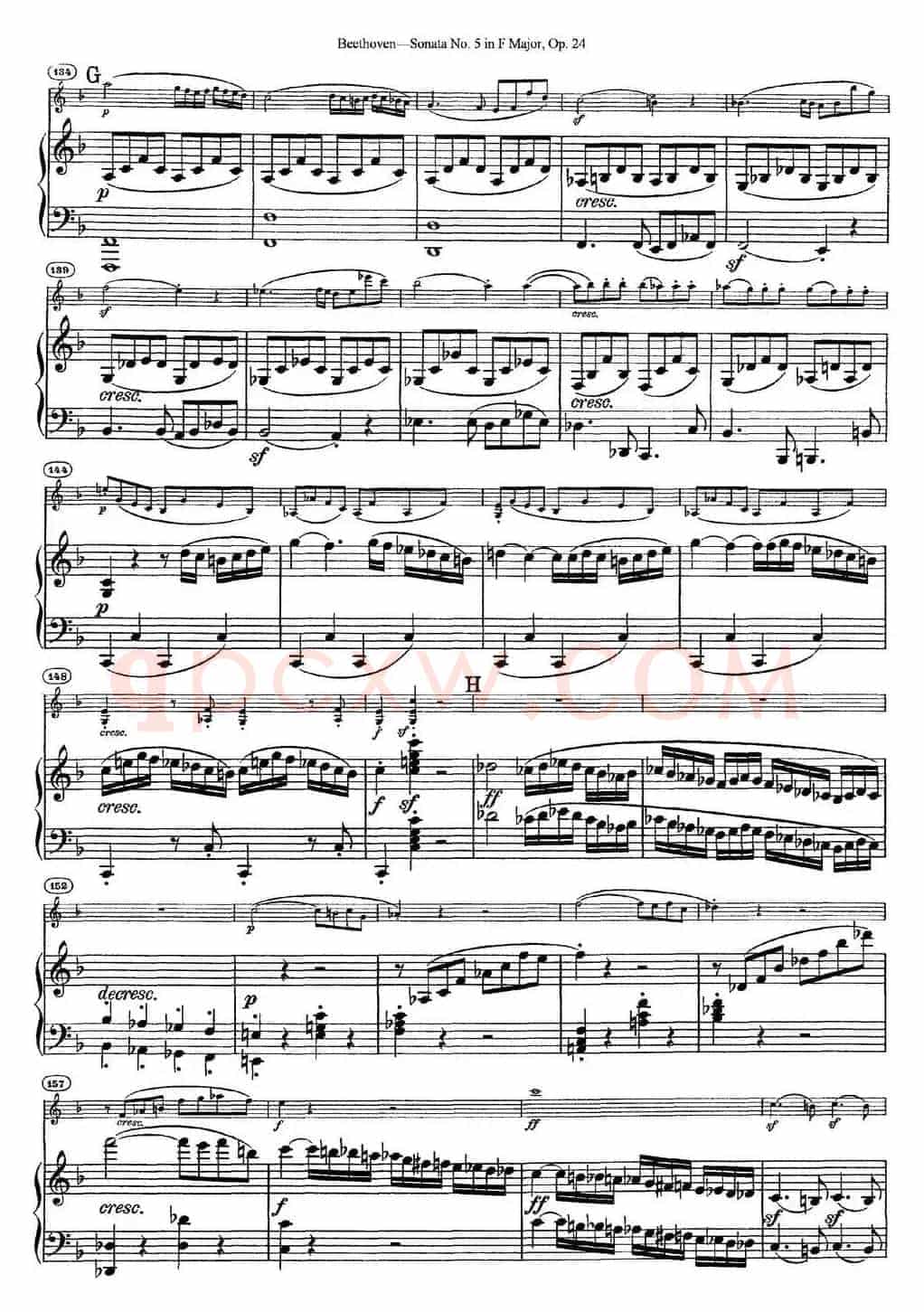 Violin Sonata No.5 in F Major Op.24（小提琴+钢琴伴奏）