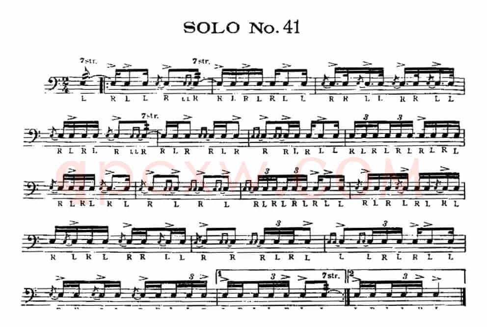 美国军鼓 SOLO No.41-45（爵士鼓谱）