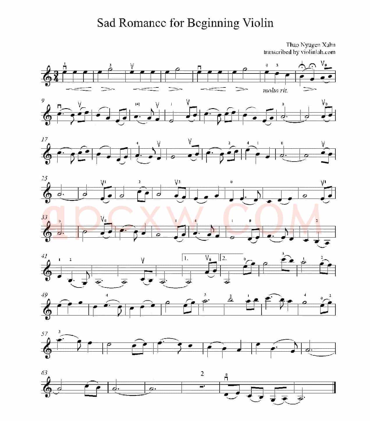 Sad Rommance for Beginning Violin
