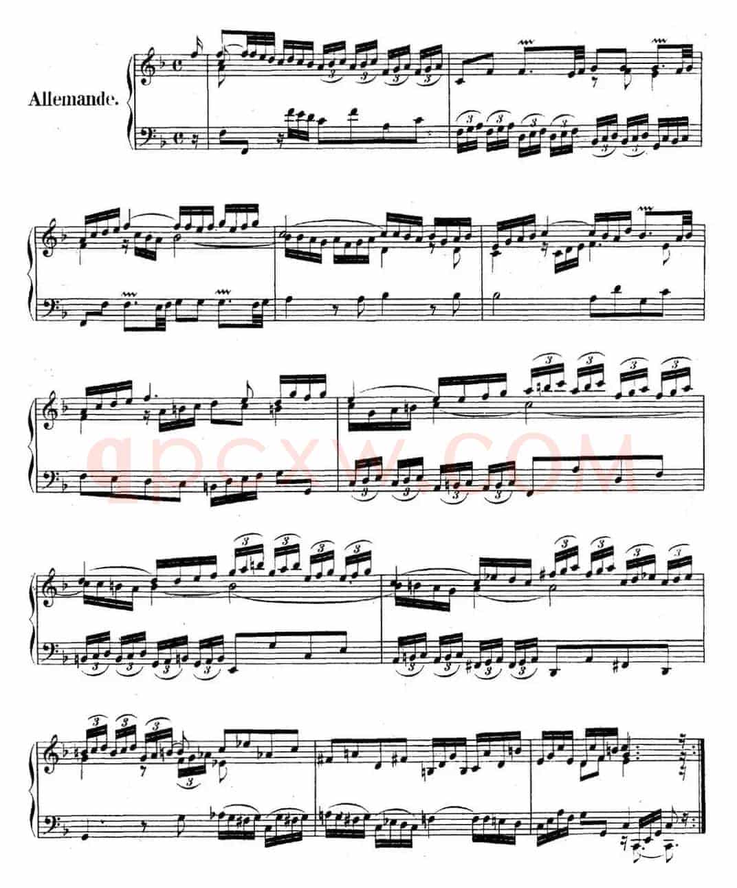 英国组曲No.4 巴赫 F大调 4th Suite BWV 809