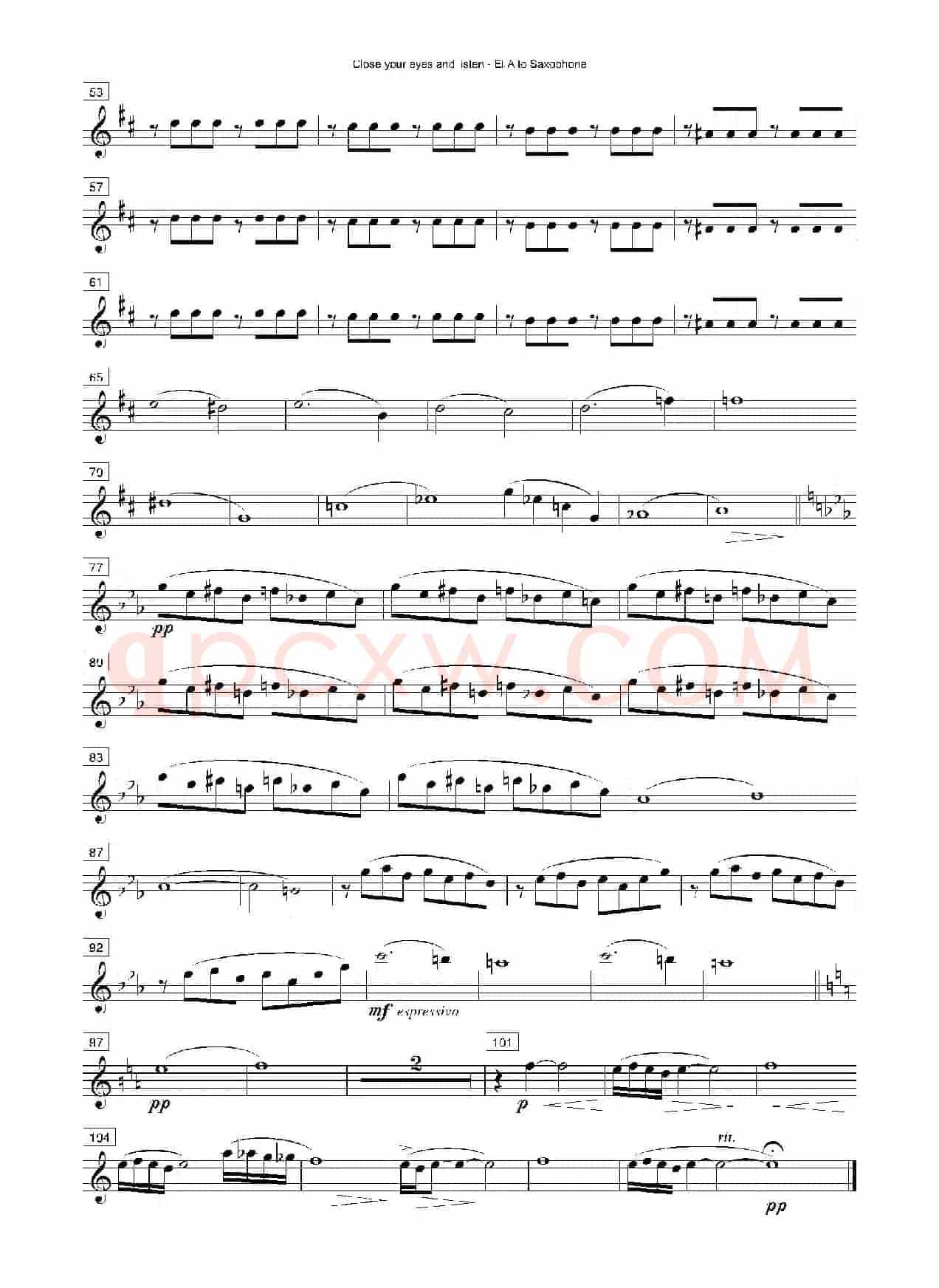 Close your eyes and listen（四重奏总谱+分谱）