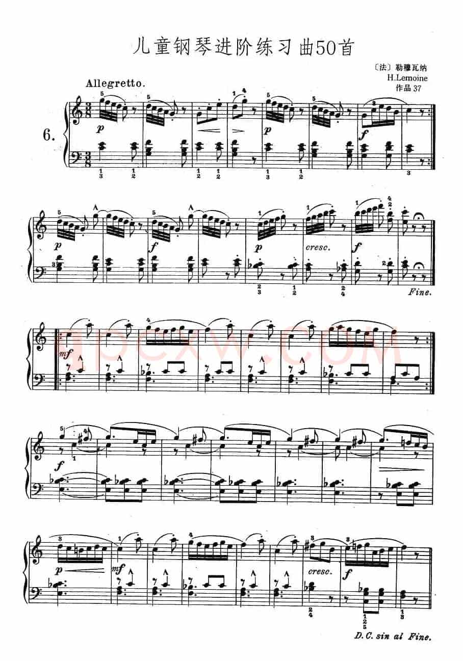儿童钢琴进阶练习曲50首之6