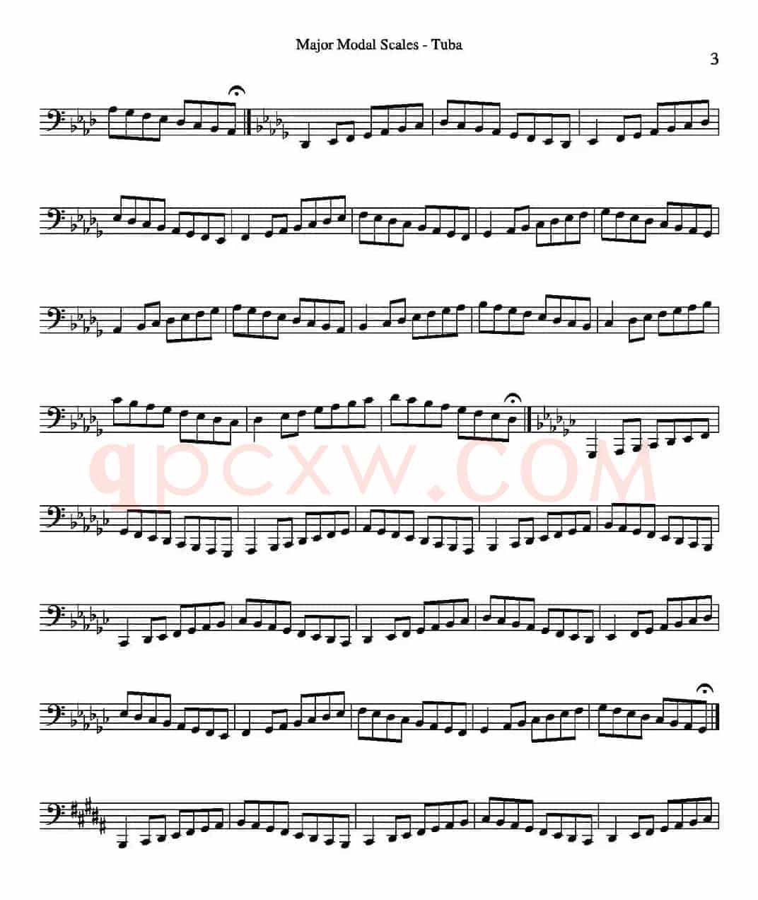 Major Modal Scales - Tuba（大号练习教材选曲）