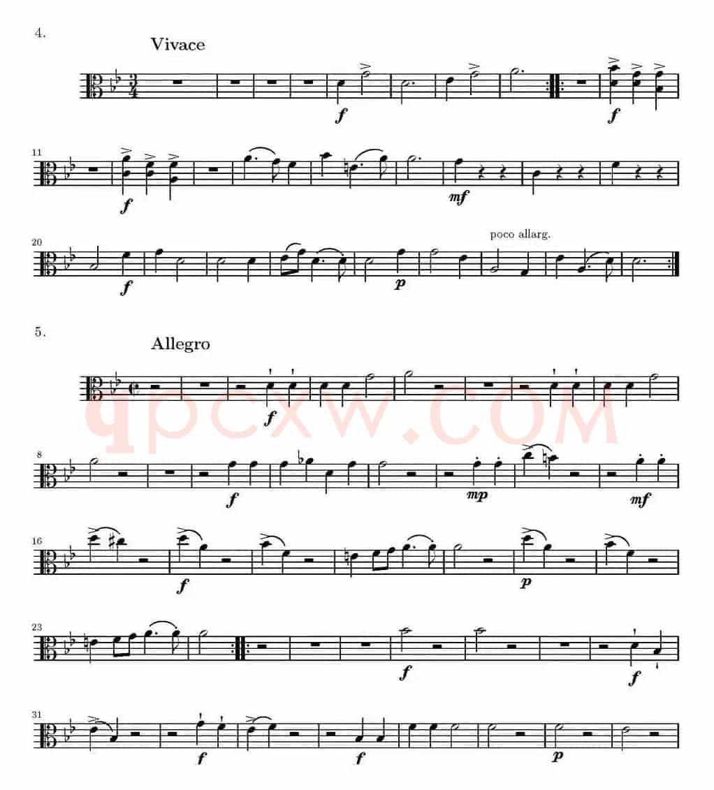 Op.6 VIII. Concerto Grosso（大协奏曲）（四重奏中提琴分谱）